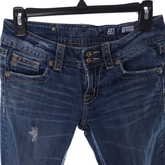 Miss Me JPW5069-3 Women's Sz 28 Low Rise Bootcut Denim Blue Jeans - Picture 3 of 14